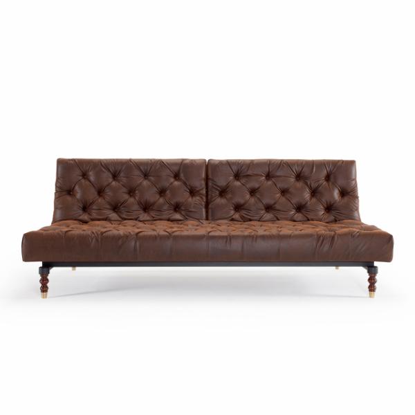 Chesterfield Oldschool Sofa Bed, Leather Old Sofa Bed